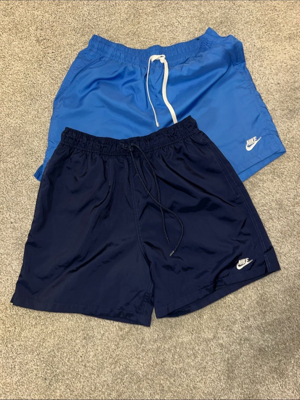 2-Blue fully lined Nike Swim beach trunks vacation travel pocket pool shorts M
